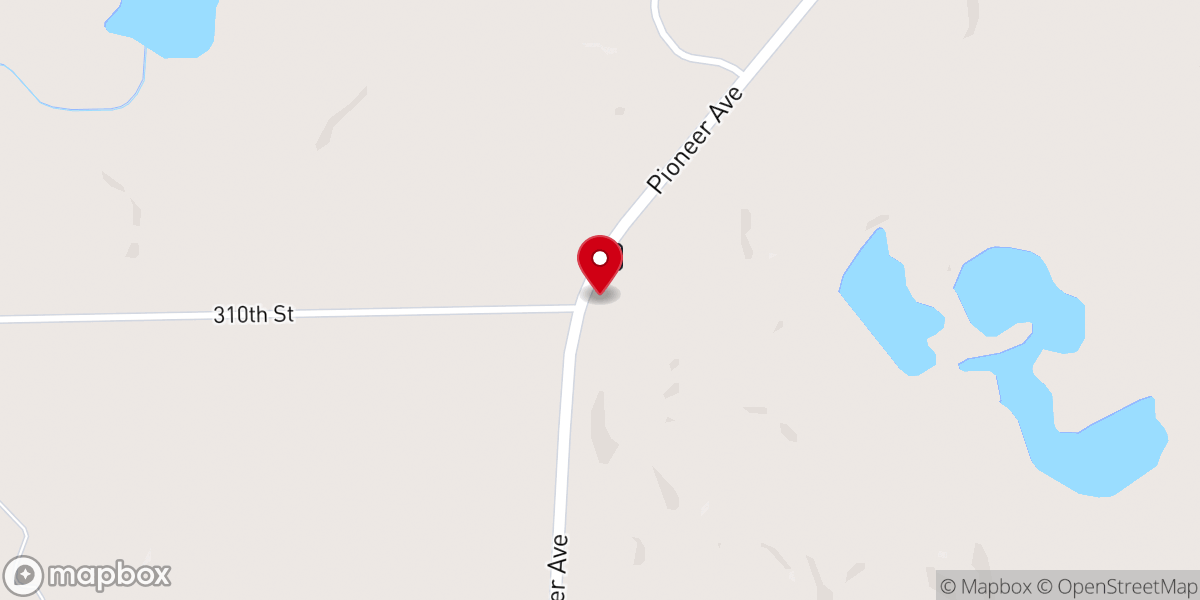 Map showing location of Cedar Lake Norwegian Lutheran Church