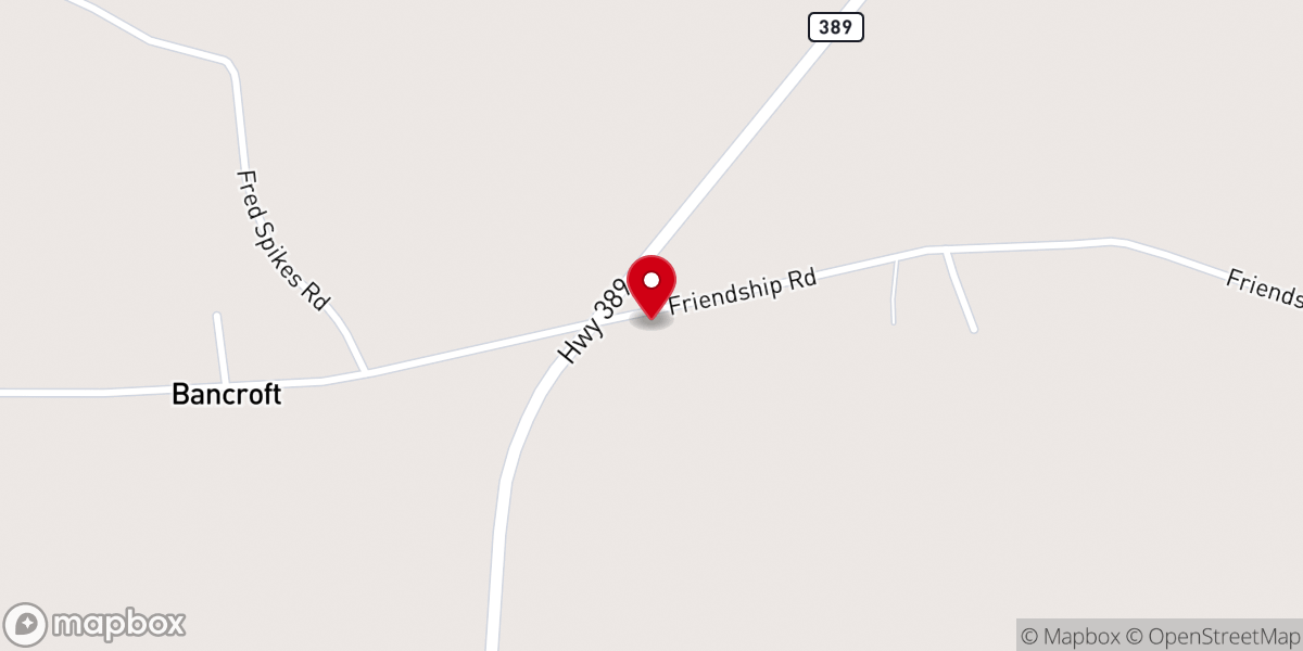 Map showing location of Friendship Baptist Church