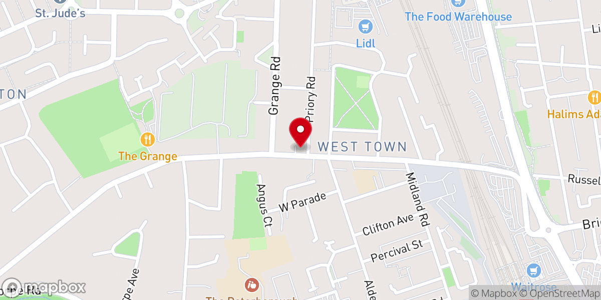 Map showing location of All Saints Mar Thoma Church, Peterborough