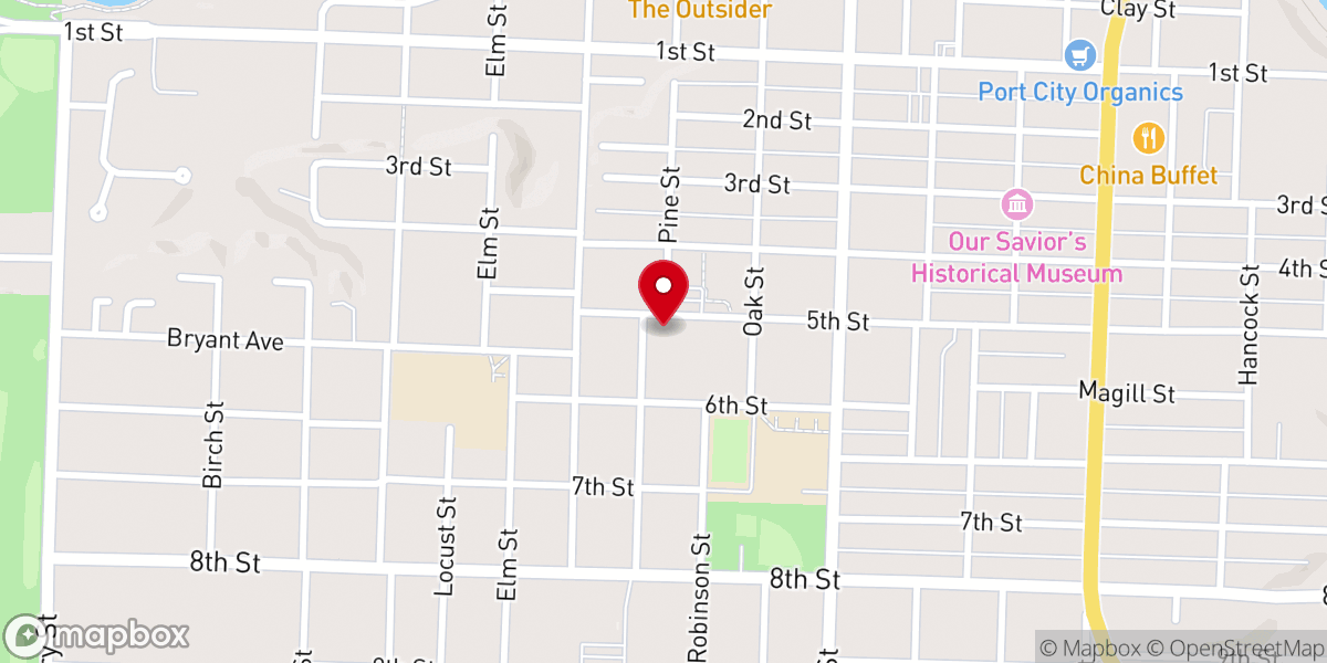 Map showing location of United Pentecostal Church