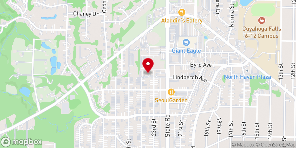 Map showing location of National Church Residences Portage Trail Village