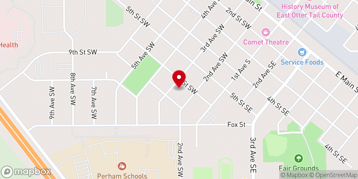 Map showing location of Calvary Lutheran Church