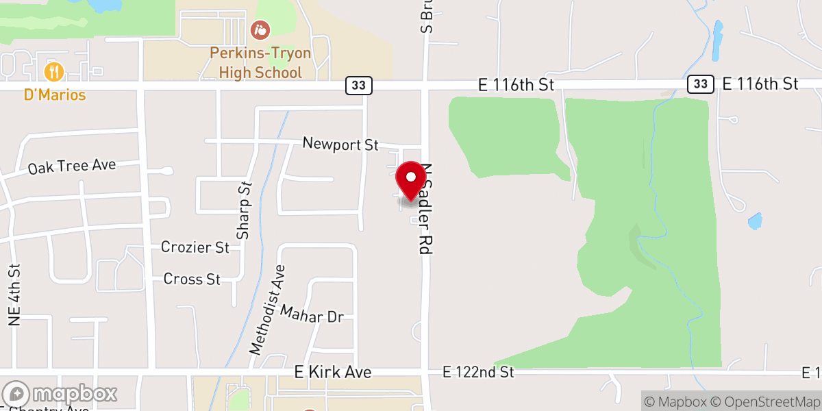 Map showing location of Cimarron Valley Church