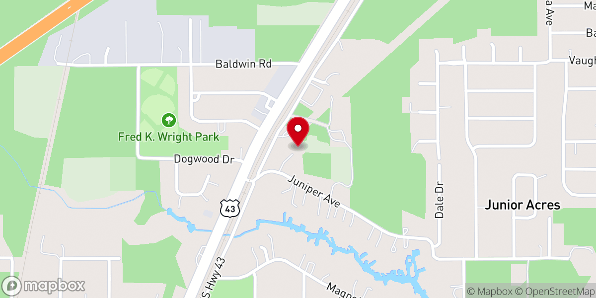 Map showing location of Gold Leaf Church of God