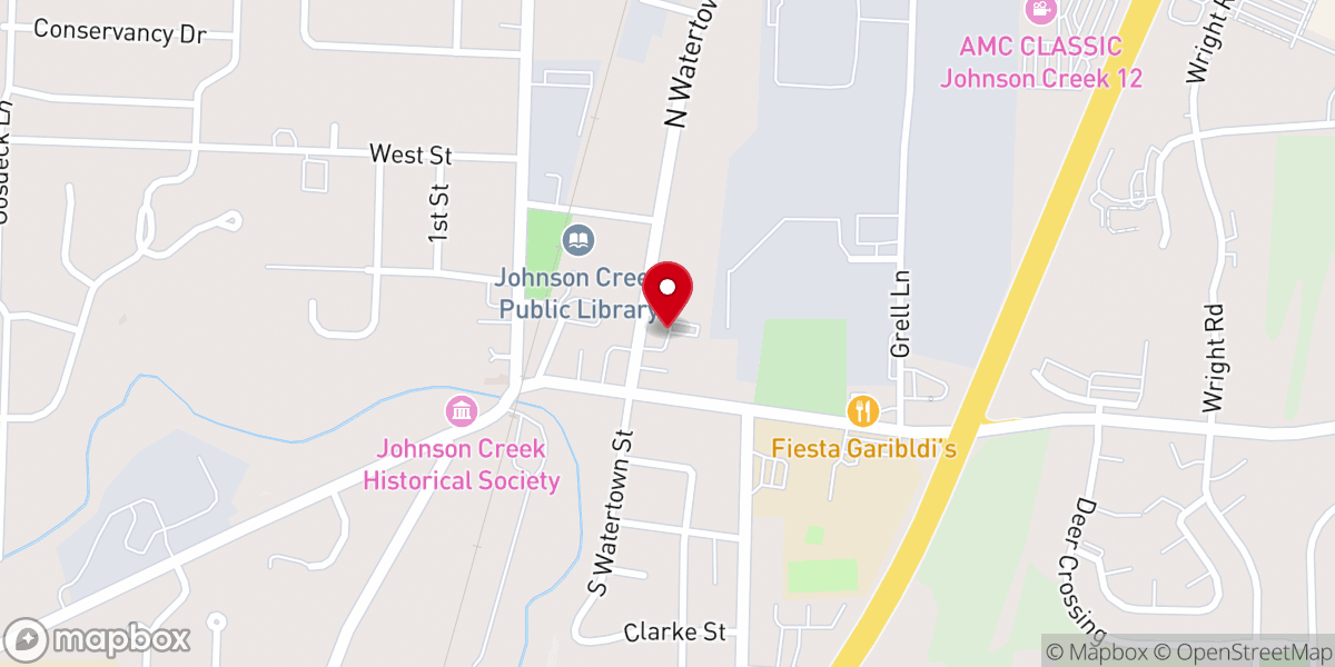 Map showing location of St John's Evangelical Lutheran