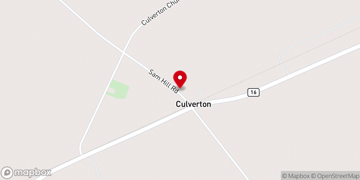 Map showing location of Culverton United Methodist Church