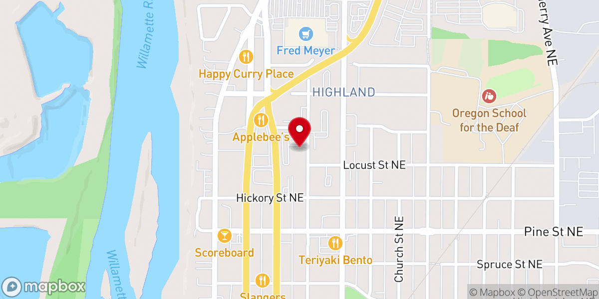Map showing location of Salem Evangelical Church-Activity Center