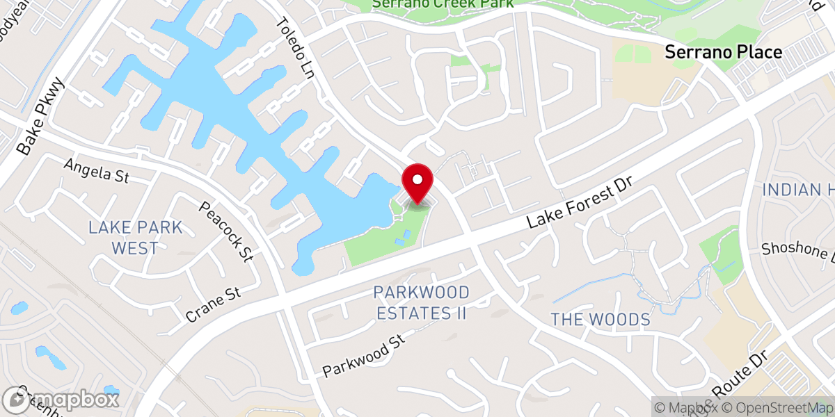 Map showing location of Lake Forest Sun & Sail Club