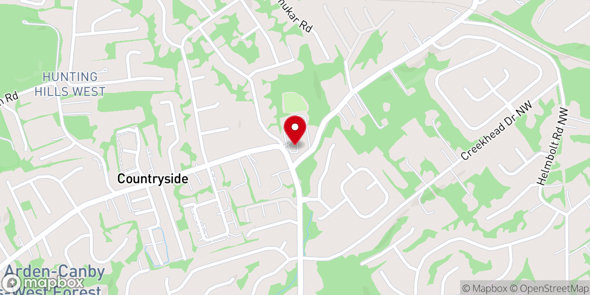 Map showing location of Piney Grove Church