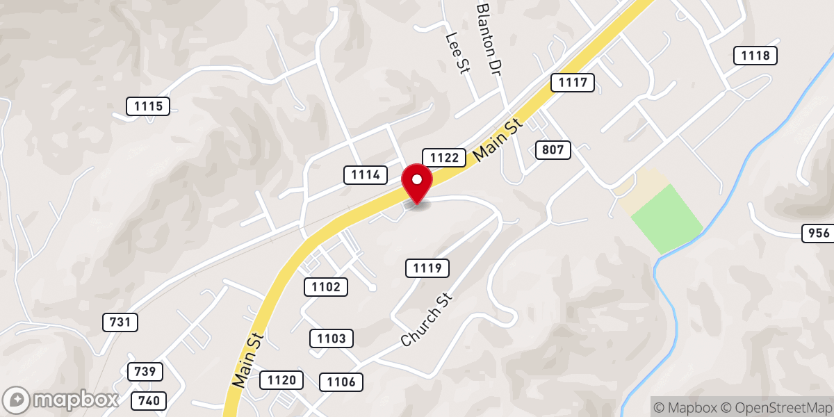 Map showing location of Grace Bible Fellowship Church