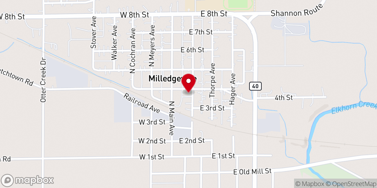 Map showing location of United Methodist Church