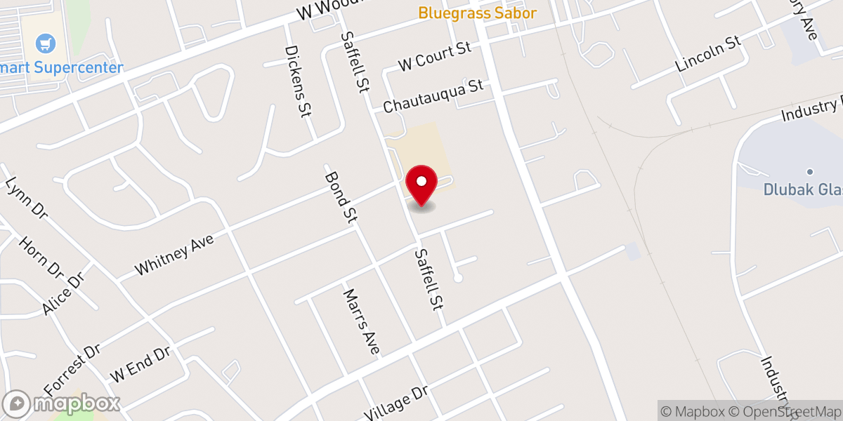 Map showing location of Lawrenceburg Community Baptist Church