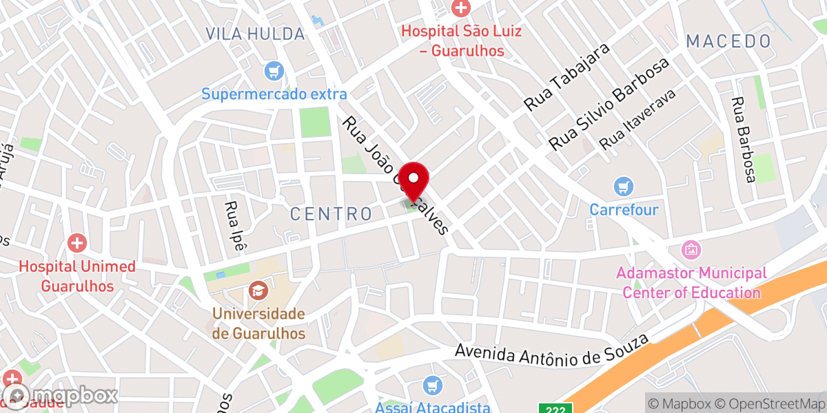 Map showing location of Capela do Rosário - Igreja de Nossa Senhora do Rosário Mãe dos Homens Pretos e São Benedito