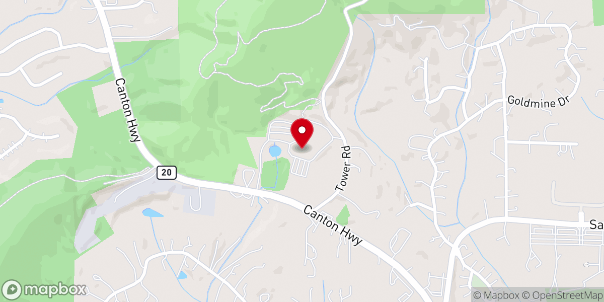 Map showing location of Cumming First United Methodist Church