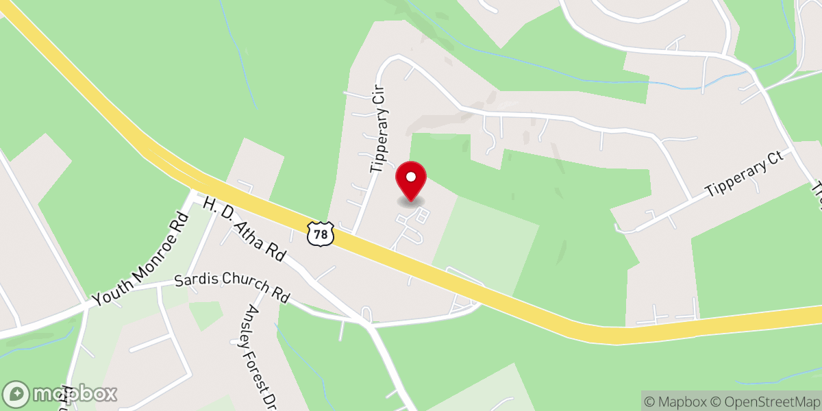 Map showing location of Greater Life Church