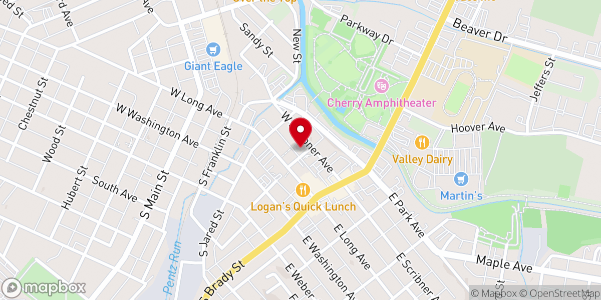 Map showing location of St. Peter's United Church of Christ