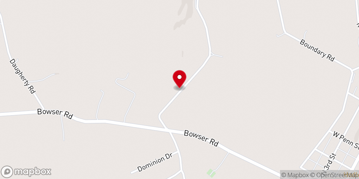 Map showing location of New Freedom Church of the Brethren