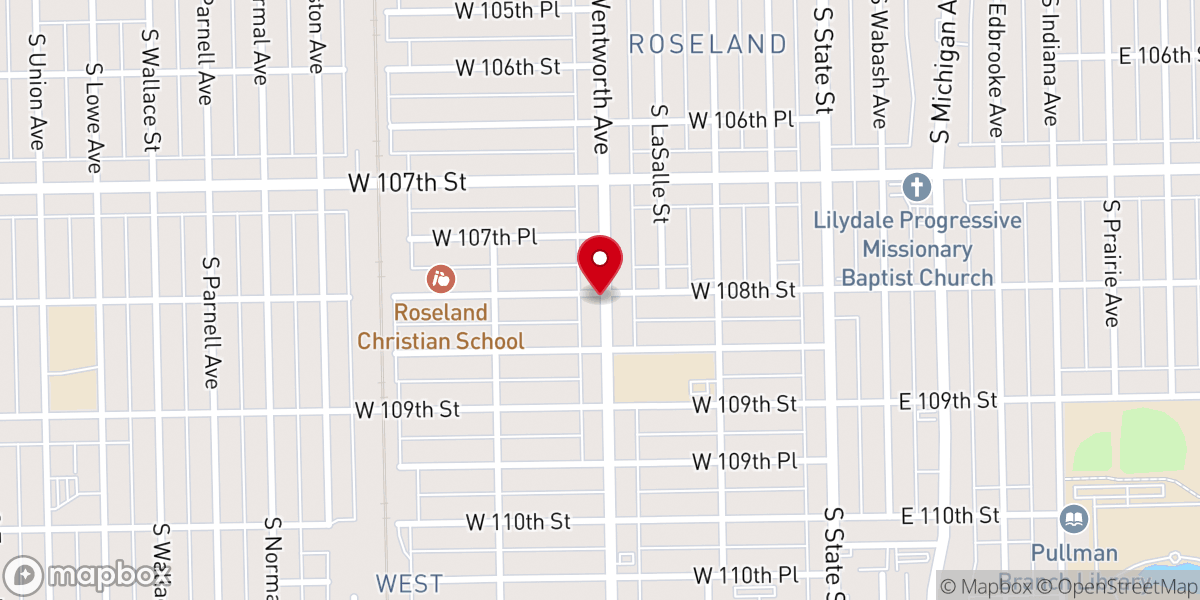 Map showing location of Turner Chapel Missionary Baptist Church