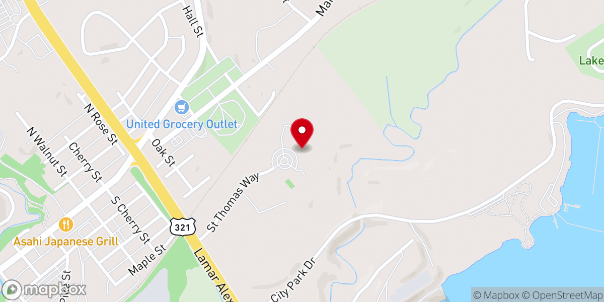 Map showing location of St. Thomas the Apostle Catholic Church