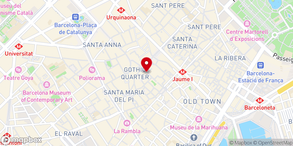 Map showing location of Palacio Episcopal de Barcelona