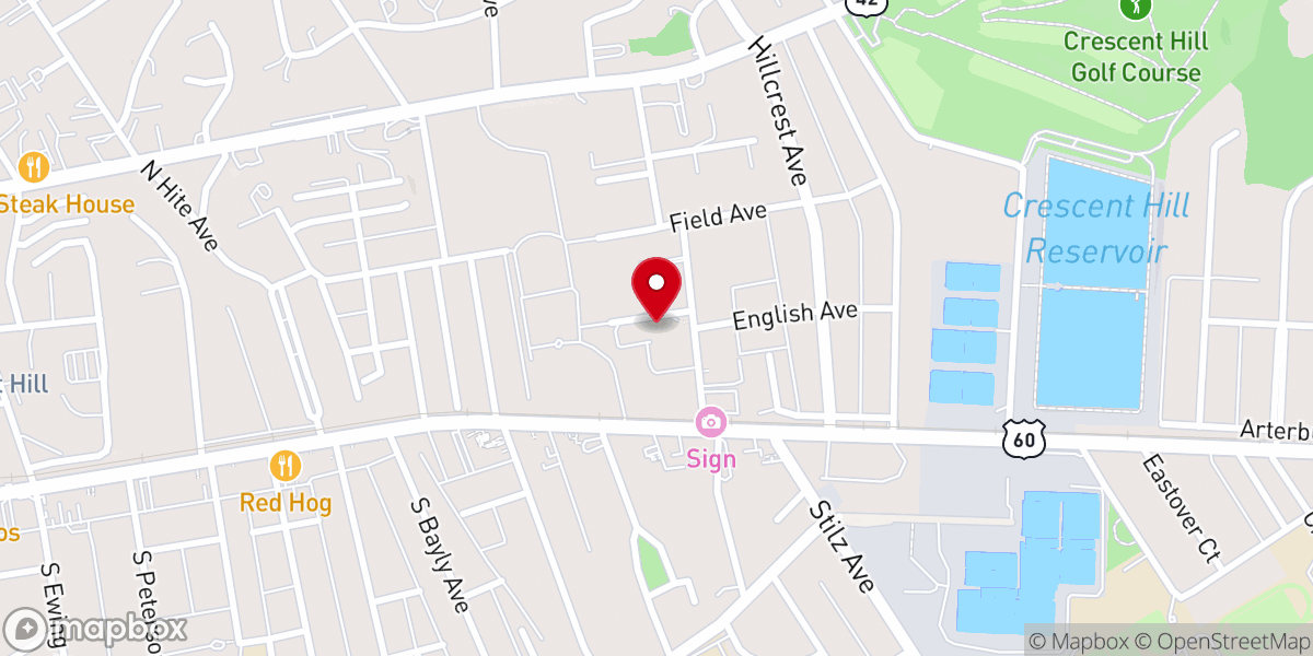 Map showing location of Crescent Hill Presbyterian Church