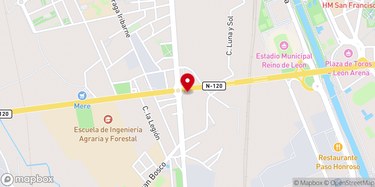 Map showing location of Parroquia católica de San Antonio de Padua
