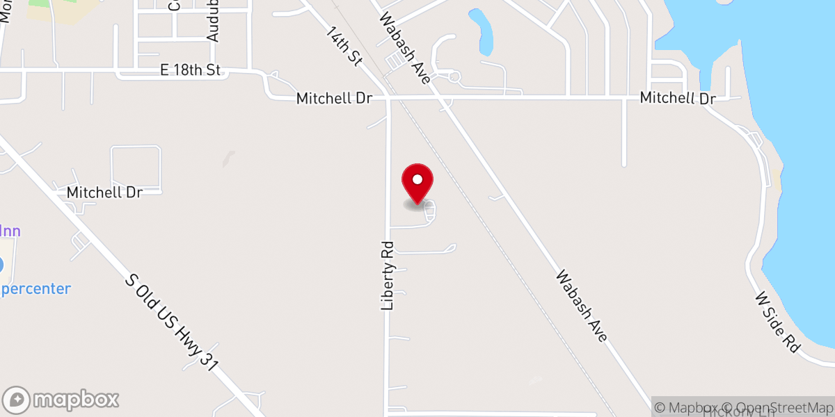 Map showing location of Liberty Baptist Church