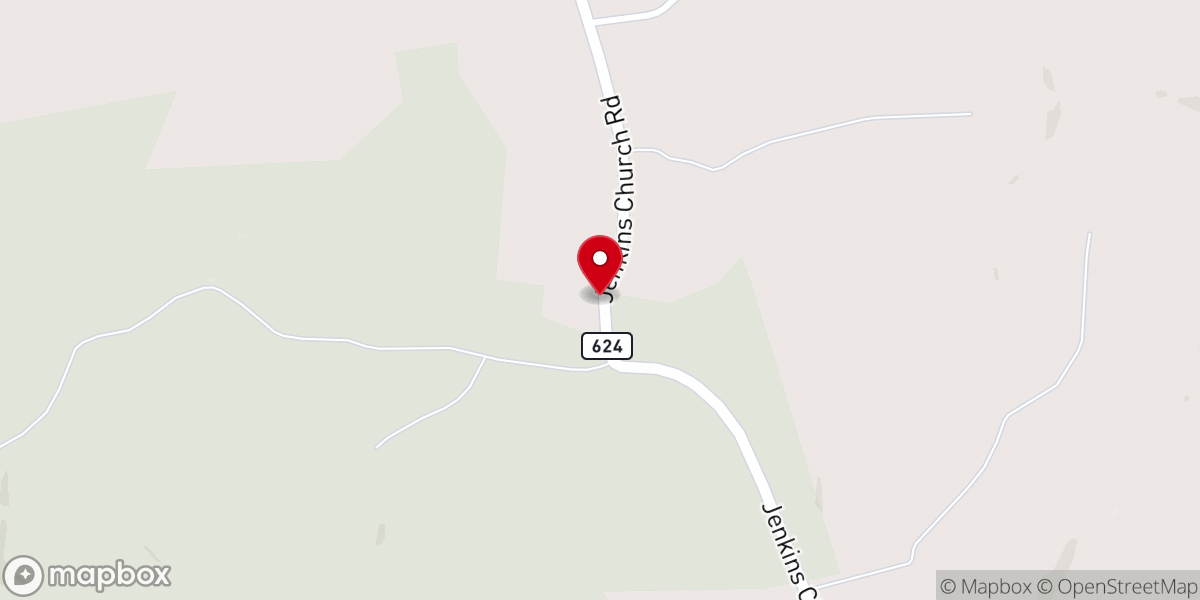 Map showing location of Jenkins Church