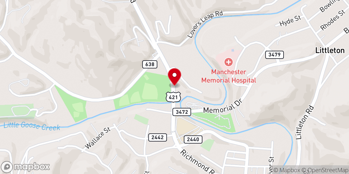 Map showing location of Cross Mountain Fellowship