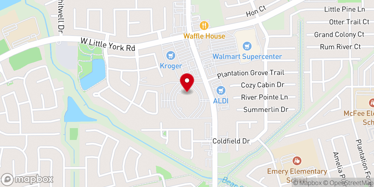 Map showing location of Chapel at Bear Creek Church