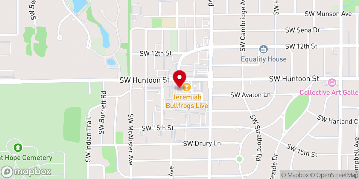 Map showing location of Mission Church Topeka