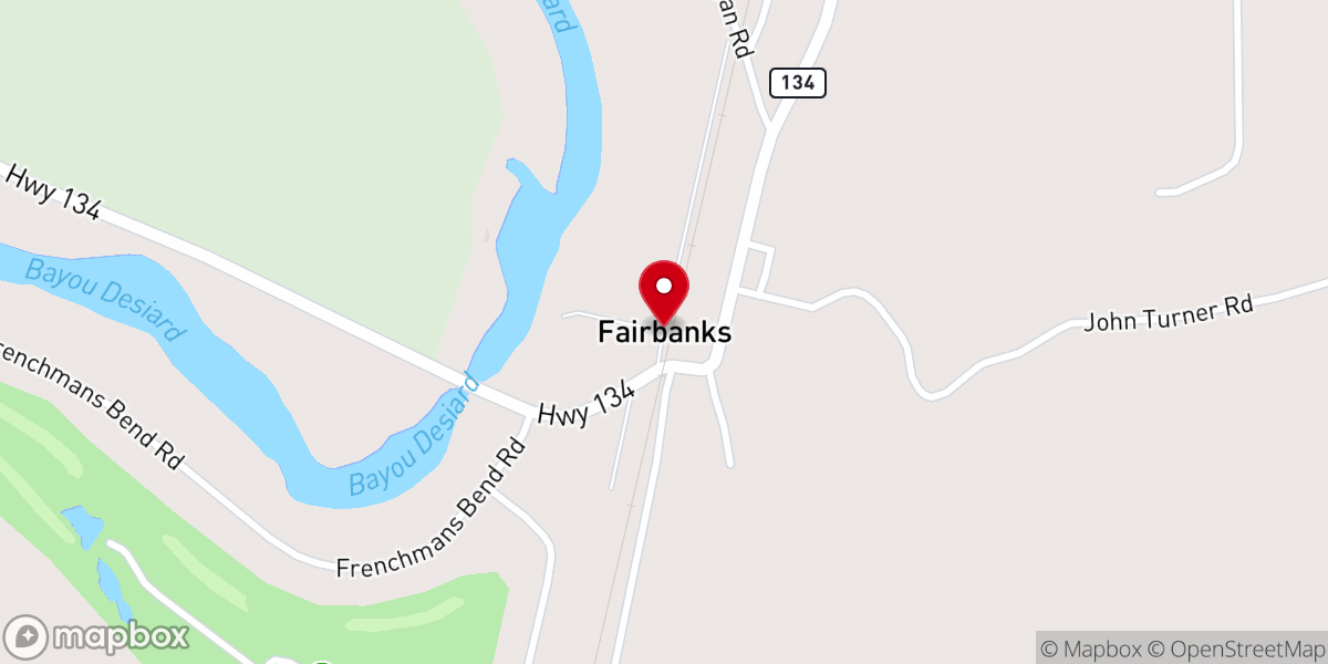 Map showing location of Fairbanks
