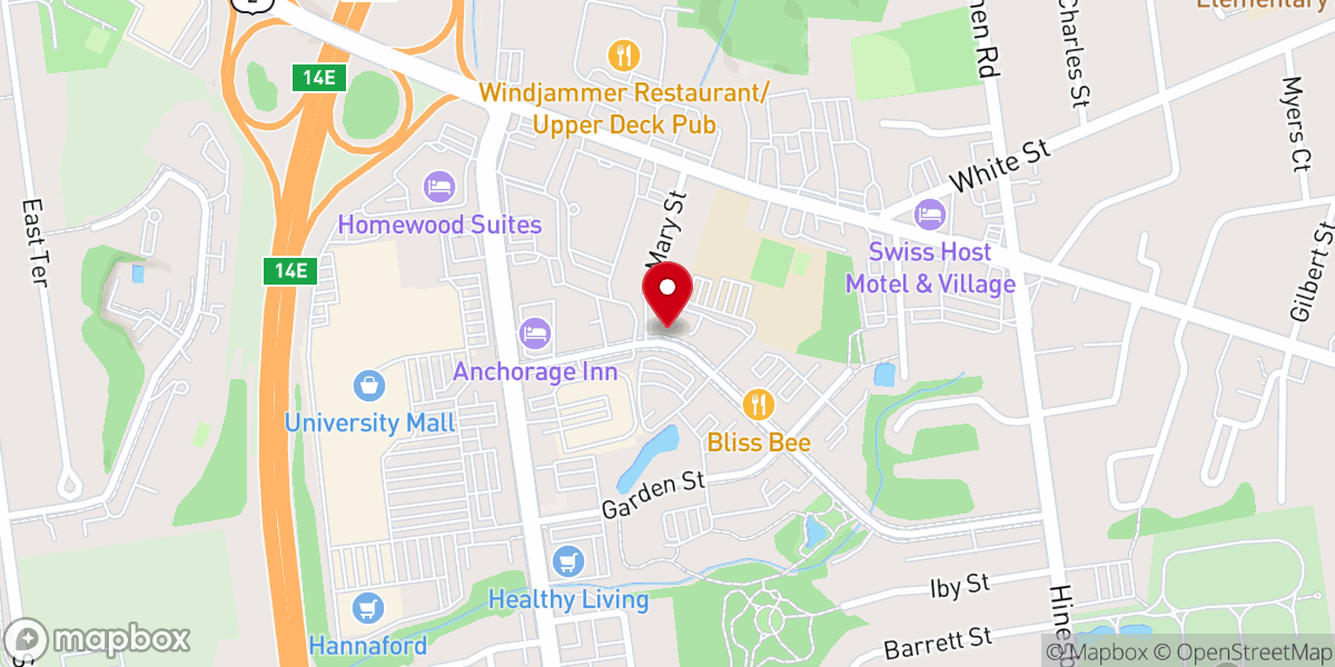 Map showing location of New Life Baptist Church