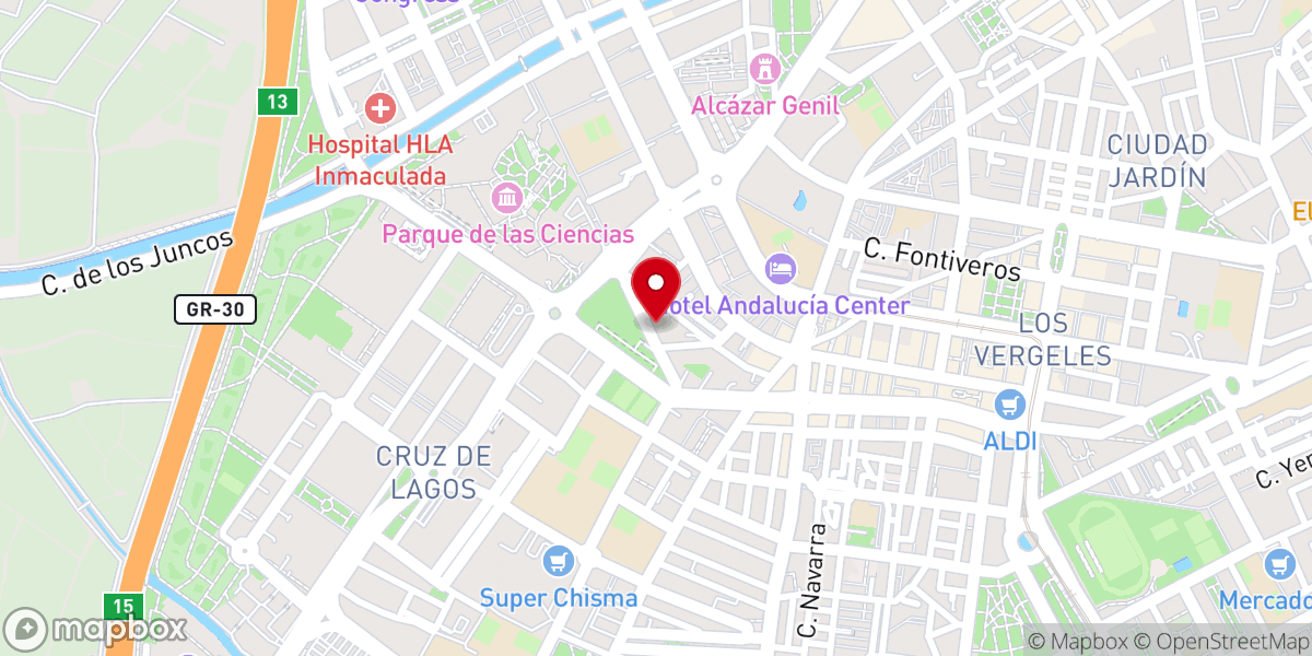 Map showing location of Iglesia Evangélica