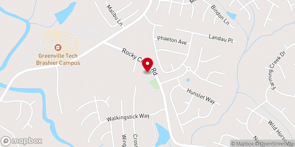 Map showing location of Rocky Creek Missionary Baptist Church