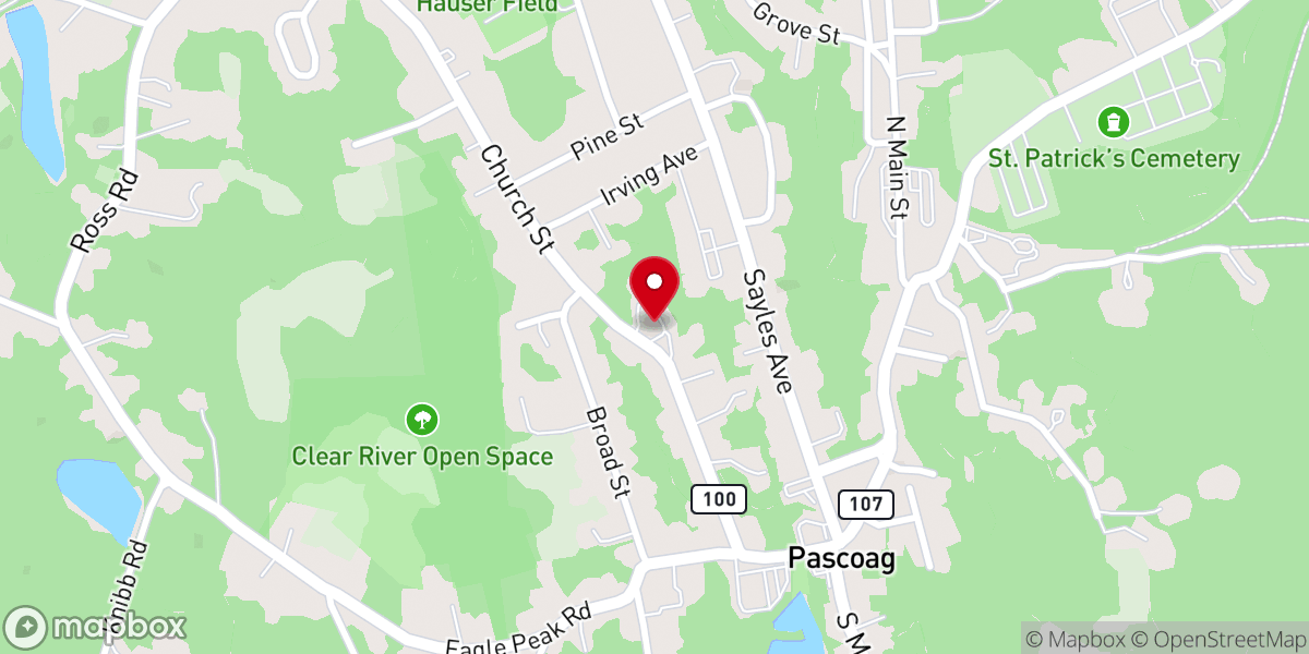 Map showing location of Pascoag Community Christian School