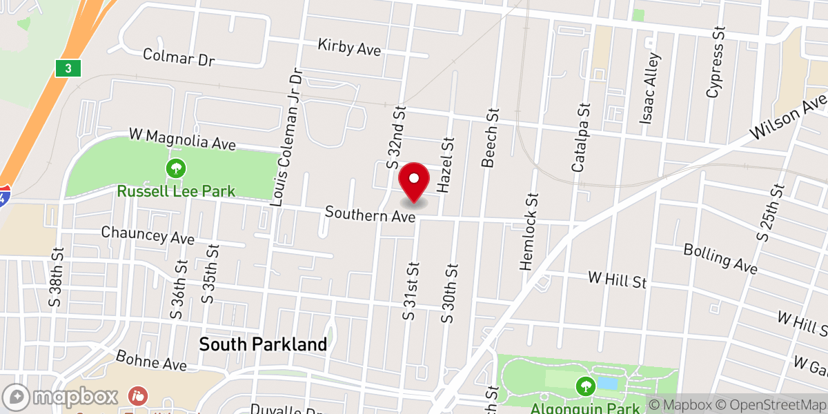 Map showing location of New Hope Baptist Churuch