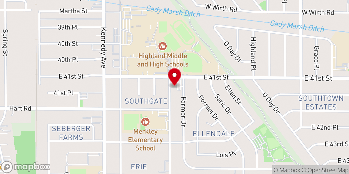 Map showing location of Mission Bible Church