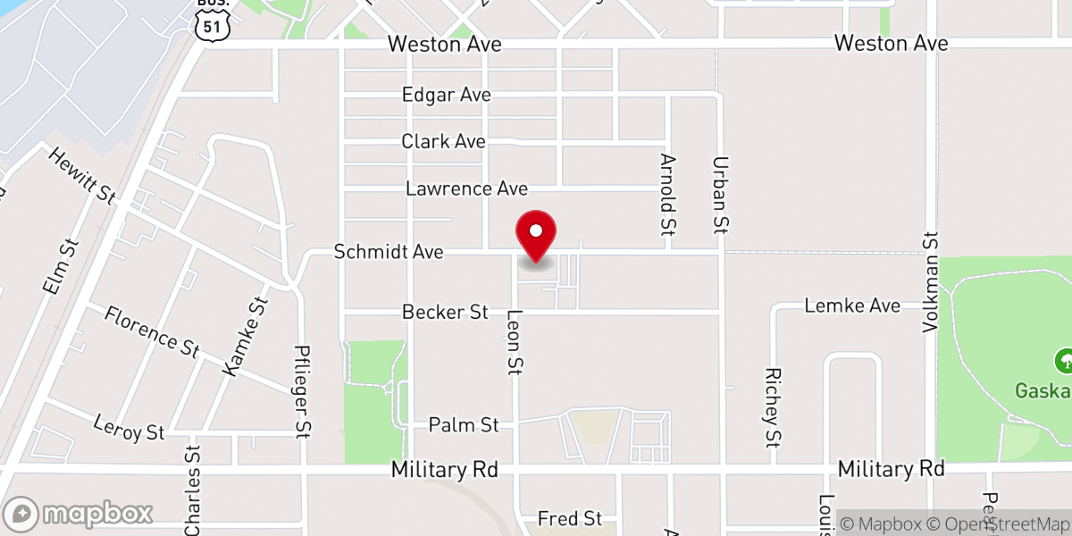 Map showing location of Mt. Calvary Lutheran Church