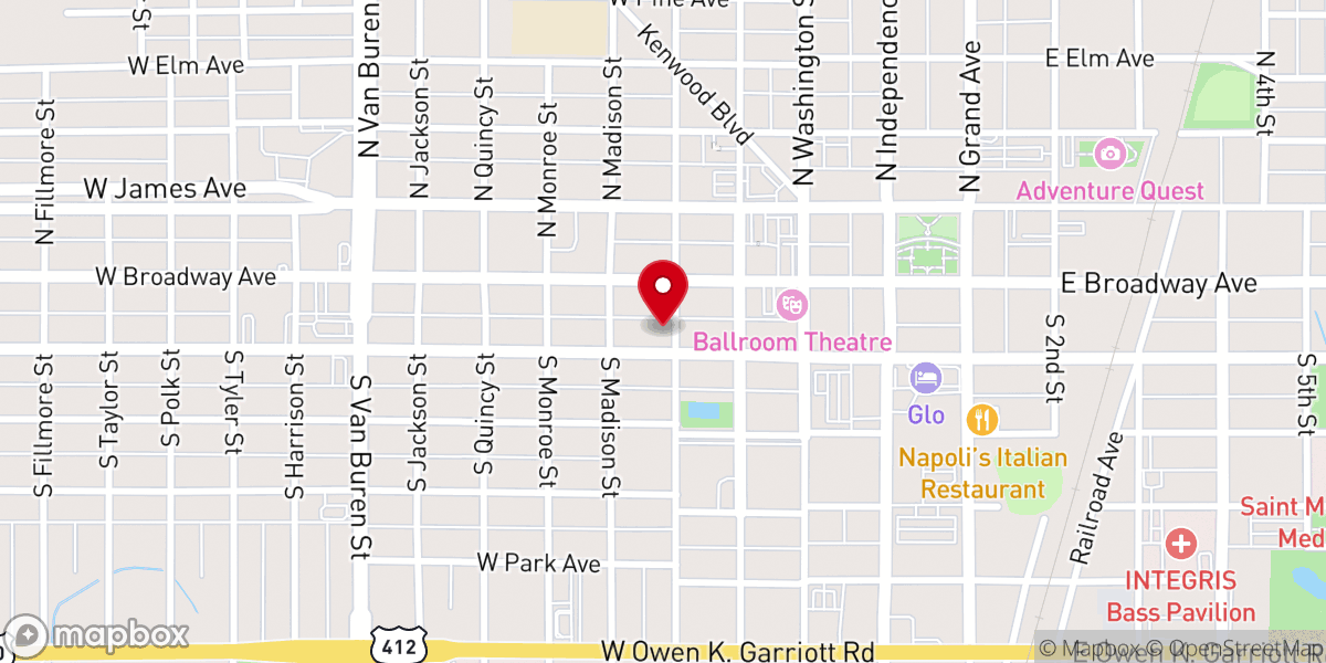 Map showing location of First Presbyterian Church