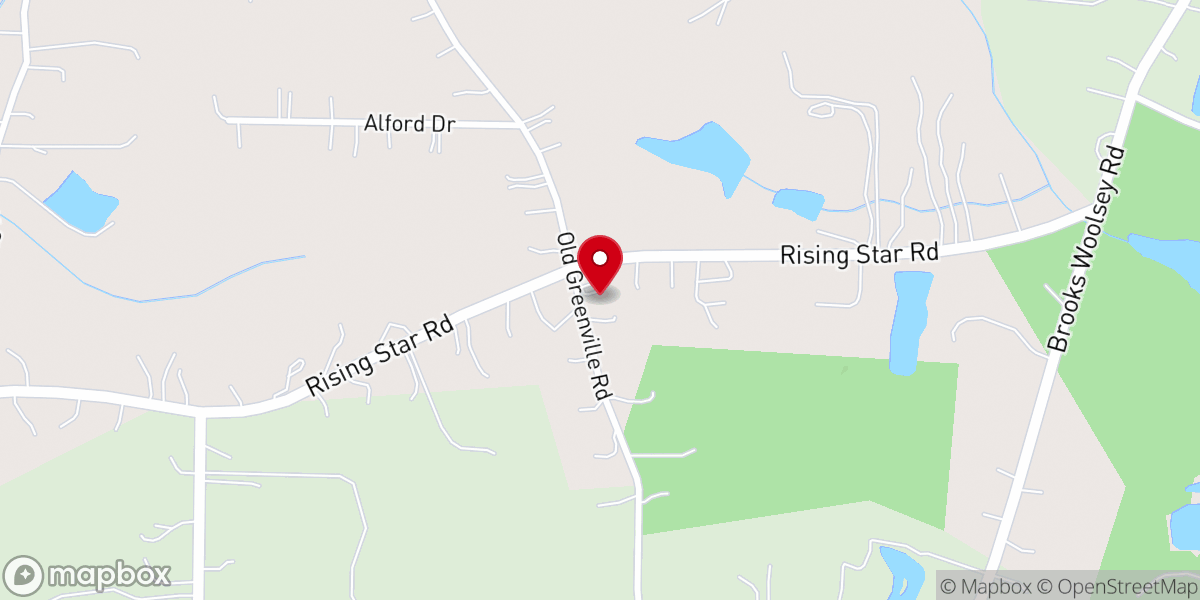 Map showing location of Rising Star Baptist Church