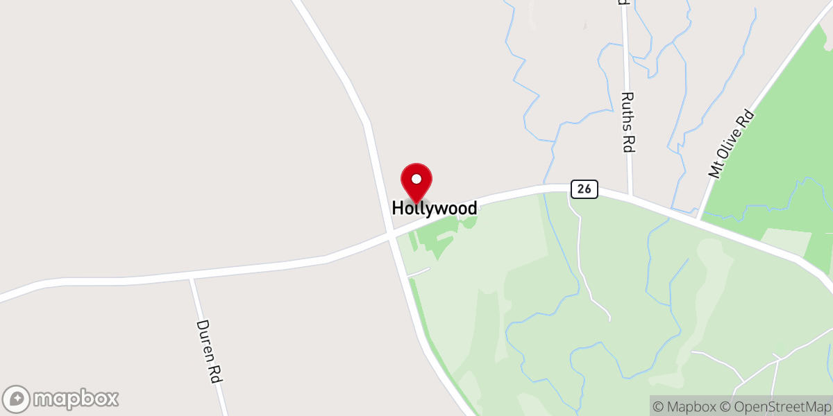 Map showing location of Hollywood United Methodist Church