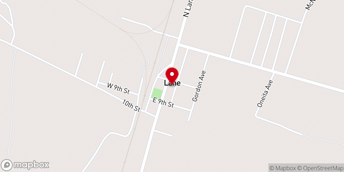 Map showing location of Lane United Methodist Church