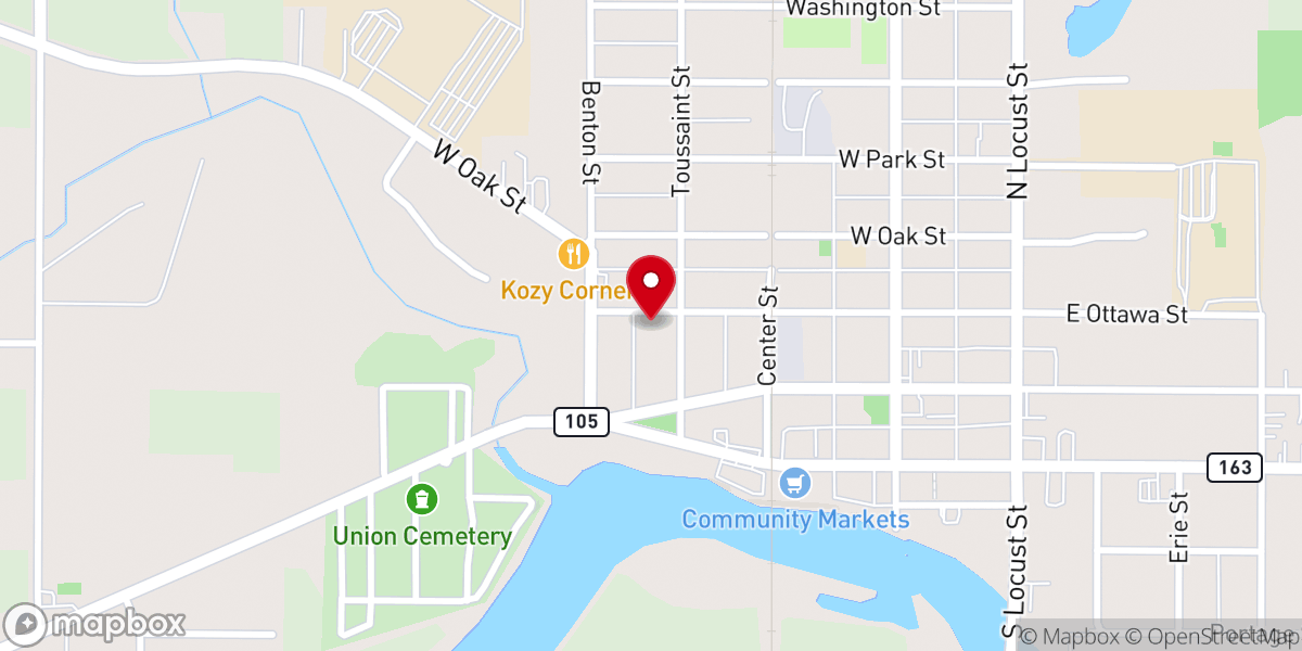 Map showing location of St Paul United Church of Christ