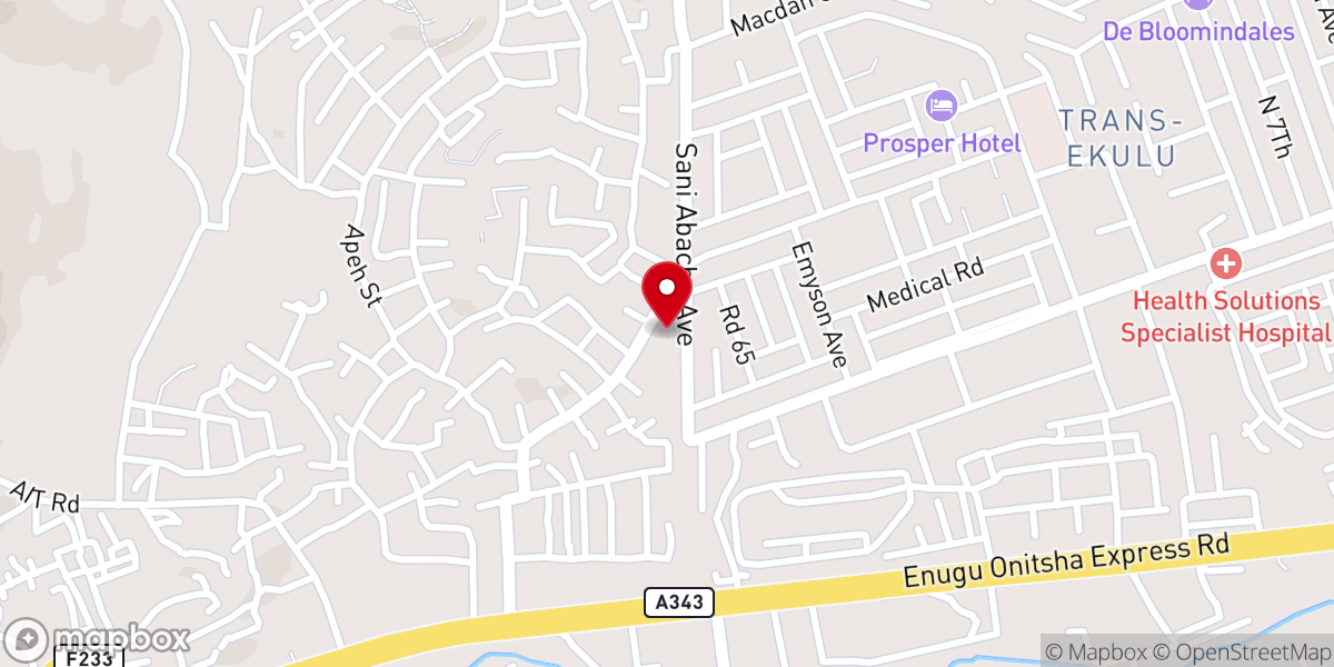 Map showing location of Mountain of Fire and Miracle Ministries Ugbo-Odogwu