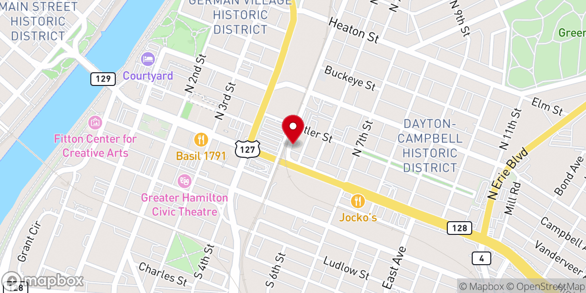 Map showing location of New Hope Baptist Church