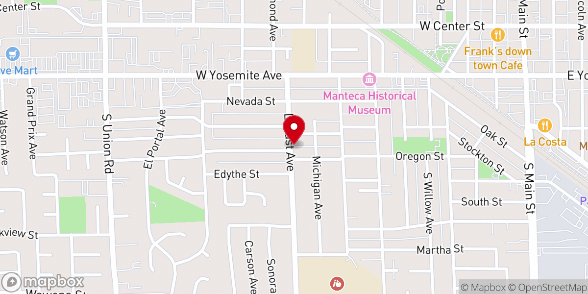 Map showing location of Locust Avenue Church of Christ