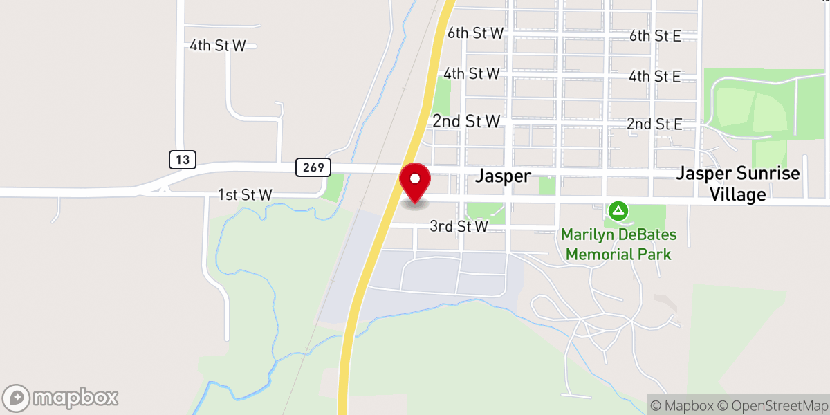 Map showing location of Jasper Council Room