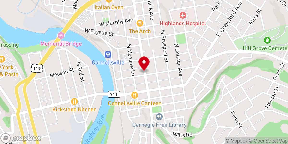 Map showing location of CityChurch of Connellsville