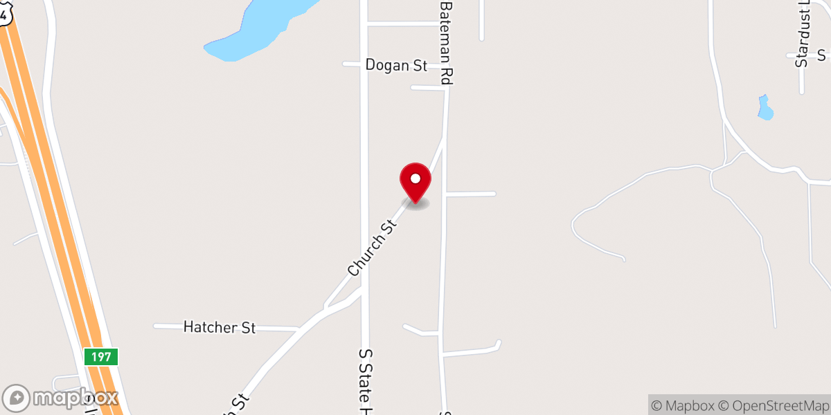 Map showing location of Jones Chapel Church